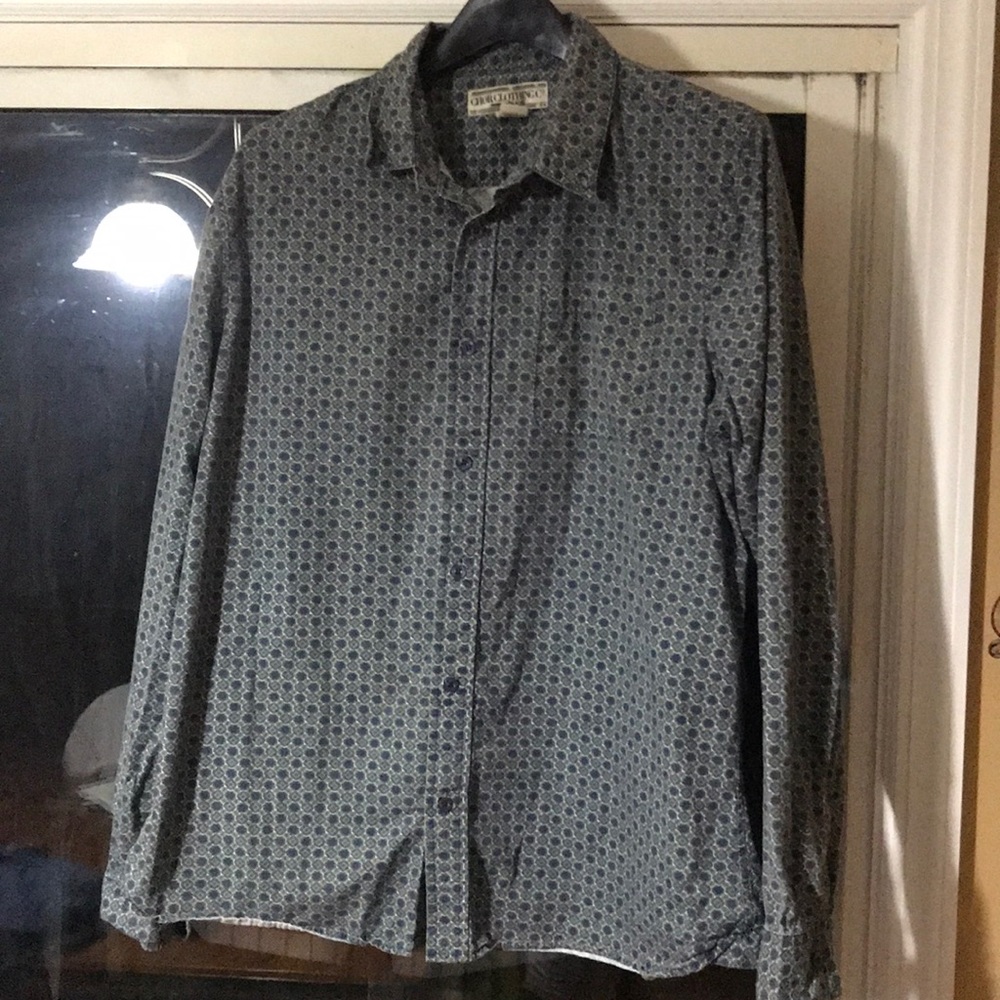 Men’s blue and green long sleeve.